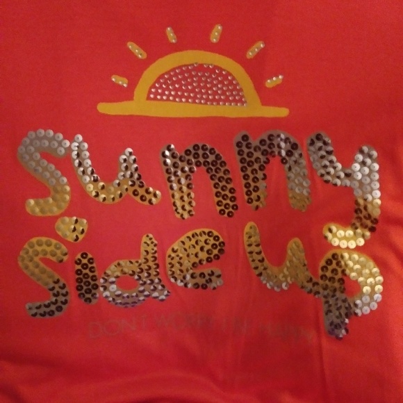 Orange Sequin T-Shirt Size Medium - Picture 4 of 7